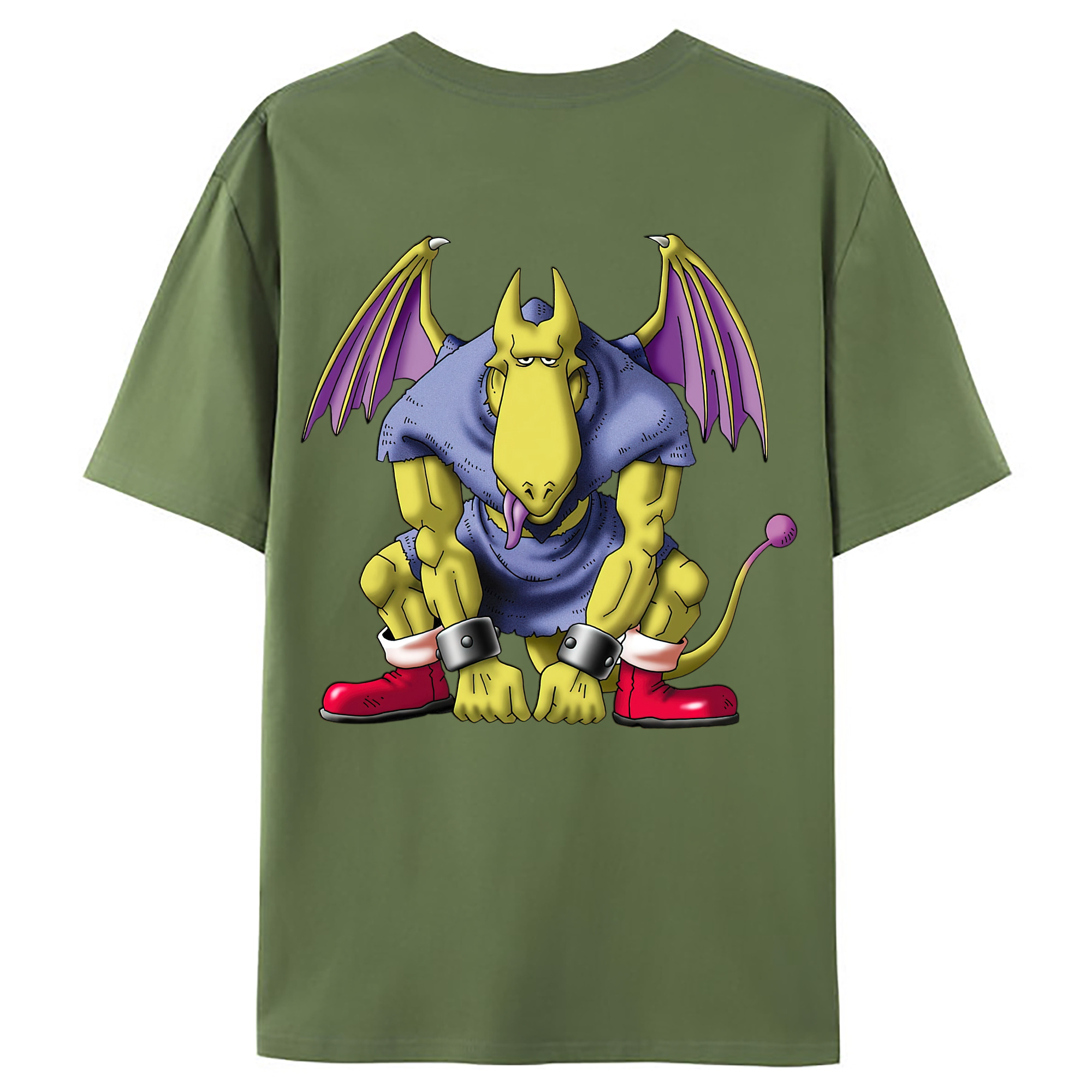 （画像用） ドラゴンクエスト Doragon Kuesuto Dragon Quest 綿100％ メンズ半袖Tシャツ（バックプリント） 通気性